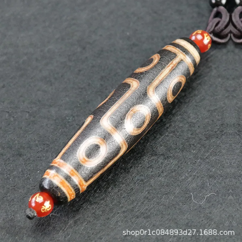 Dzi Bead Tibet Genuine Nine-Eye Necklace Tibetan Big Neng Same Style Old Agate Lucky Beads Pendant