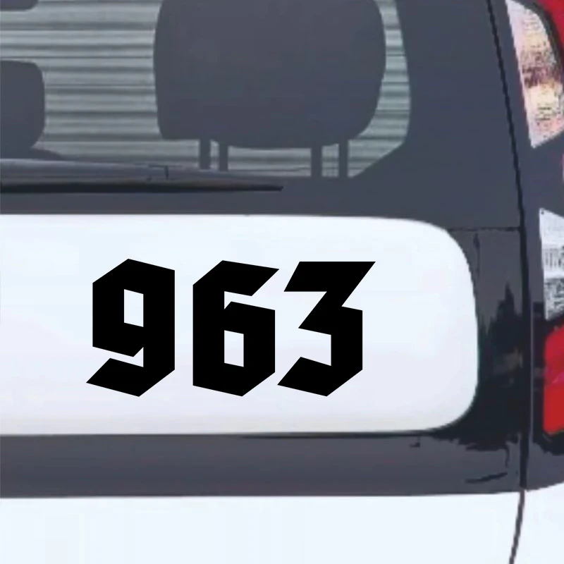 CK21102# Number 963 Vinyl Decal Car Sticker Trucks Vans Walls Laptop Waterproof Auto Decors for Bumper Rear Window