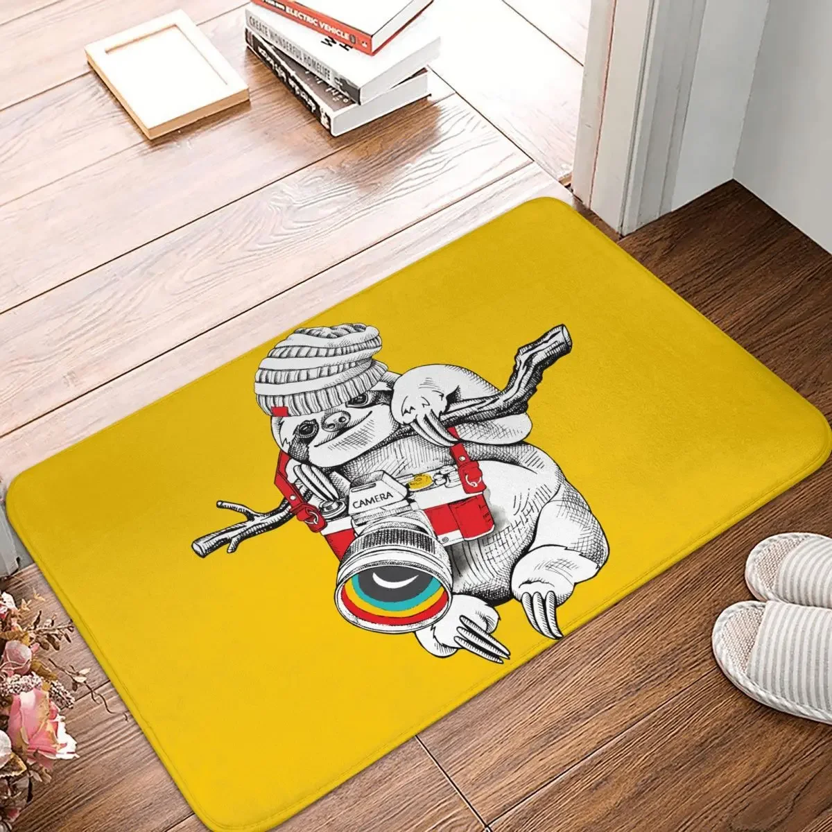 Bath Mat Camera Sloth Rug Home Doormat Living Room Carpet Decor