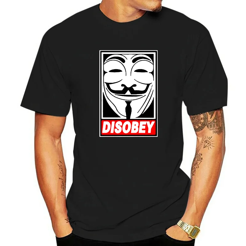 V For Vendetta Disobey Anonymous Guy Fawkes Mask hacker T Shirt