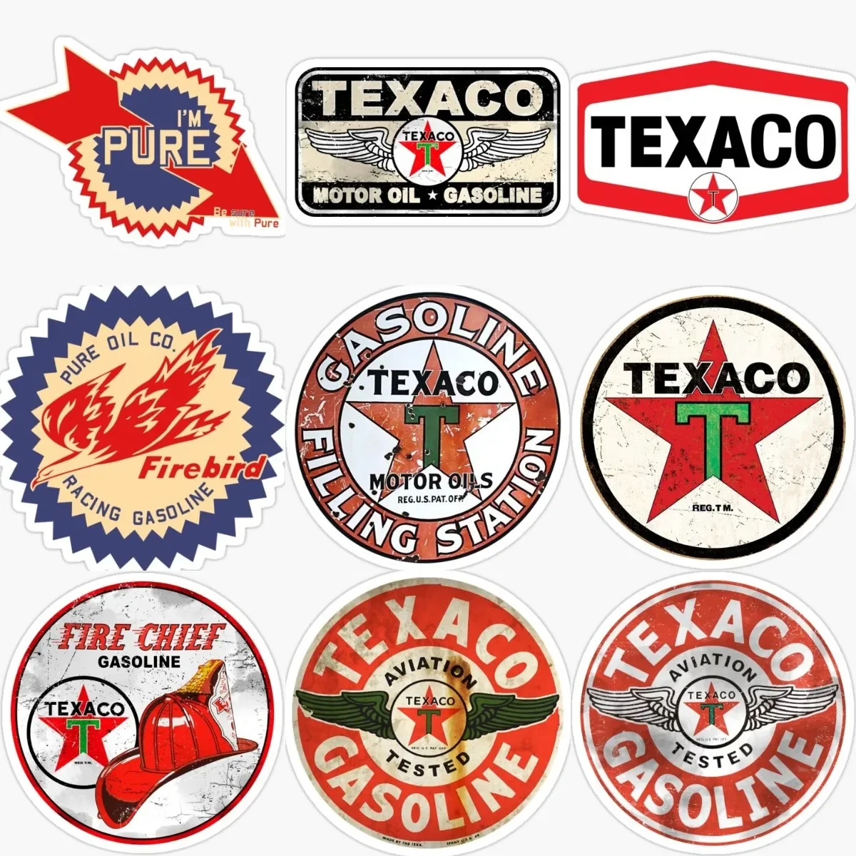 Texaco Emblem Creative PVC Waterproof Stickers Accessories for Decorate Car Wall Table Motorcycle Off-road Helmet Camper Bumper