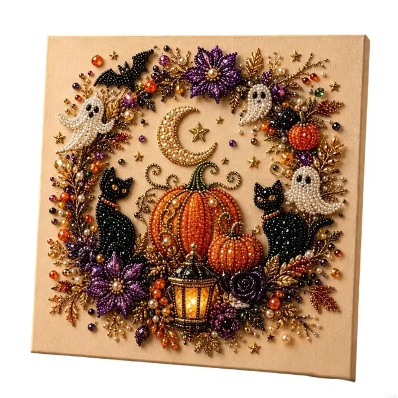L9BE Halloween Art Panel with Raised Texture for Room Display and Seasonal Styling