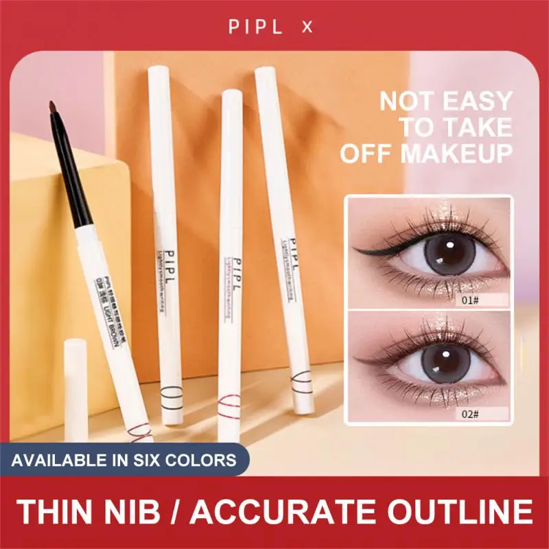 Eyeliner Pen Lasts Round Refill Design Cream Coagulation Texture Super Bright Eyeliner Gel Pen Waterproof Liquid Eyeliner