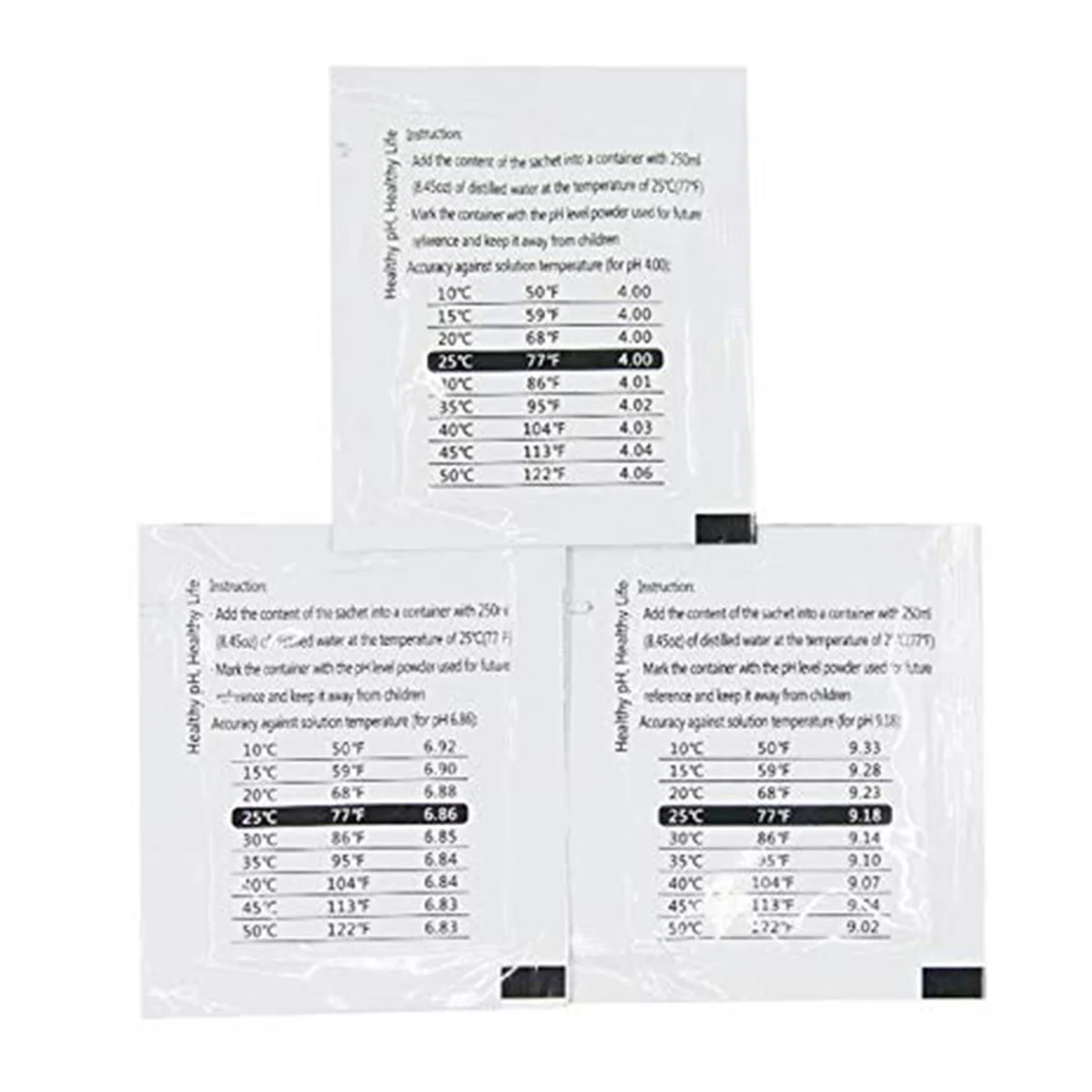 15 Pack PH Meter Buffer Solution Powder 6.86/4.00/9.18, PH Calibration Solution Packets for Precise PH Meter Vogue