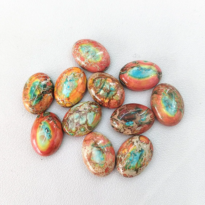 

5 шт. НОВЫЕ КАБОШОНЫ ИЗ НАТУРАЛЬНОГО ИМПЕРАТИЧЕСКОГО ЖАСПИРА ОВАЛЬНОЙ ФОРМЫ 13X18 ММ, БЕЗ ОТВЕРСТИЙ, ДЛЯ МОДНЫХ ЮВЕЛИРНЫХ ИЗДЕЛИЙ