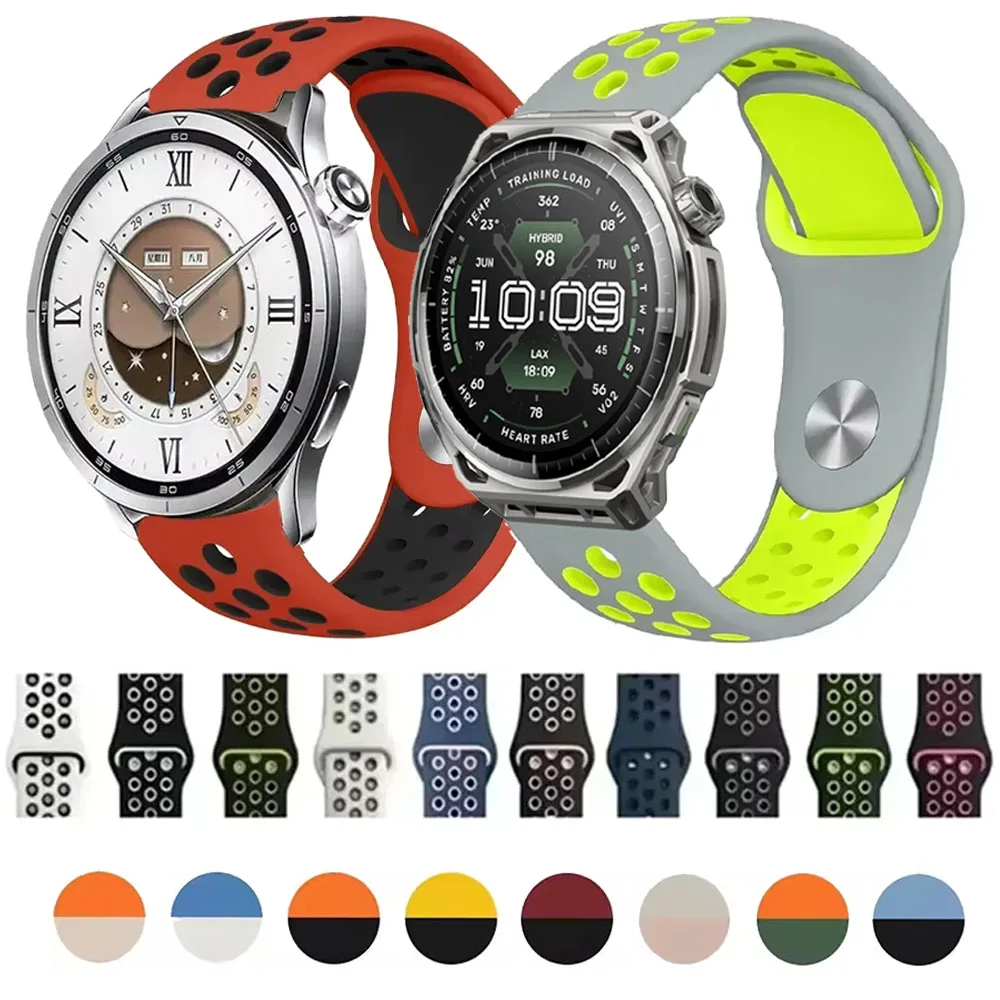 18/20/22mm Silicone Strap for Xiaomi Watch S5-4-3 Sports Wristband Oneplus 4/Lite/3 Amazfit Bip 6 5 Max Balance 3 OPPO X3 Mini