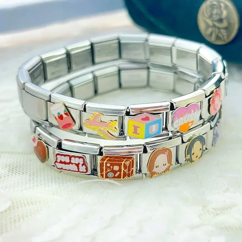 

Top Fashion Children Toy Gifts Charm Italian Modular Links Fit 9mm Elastic Bracelet Making DIY Wholesale Bulk Jewelry