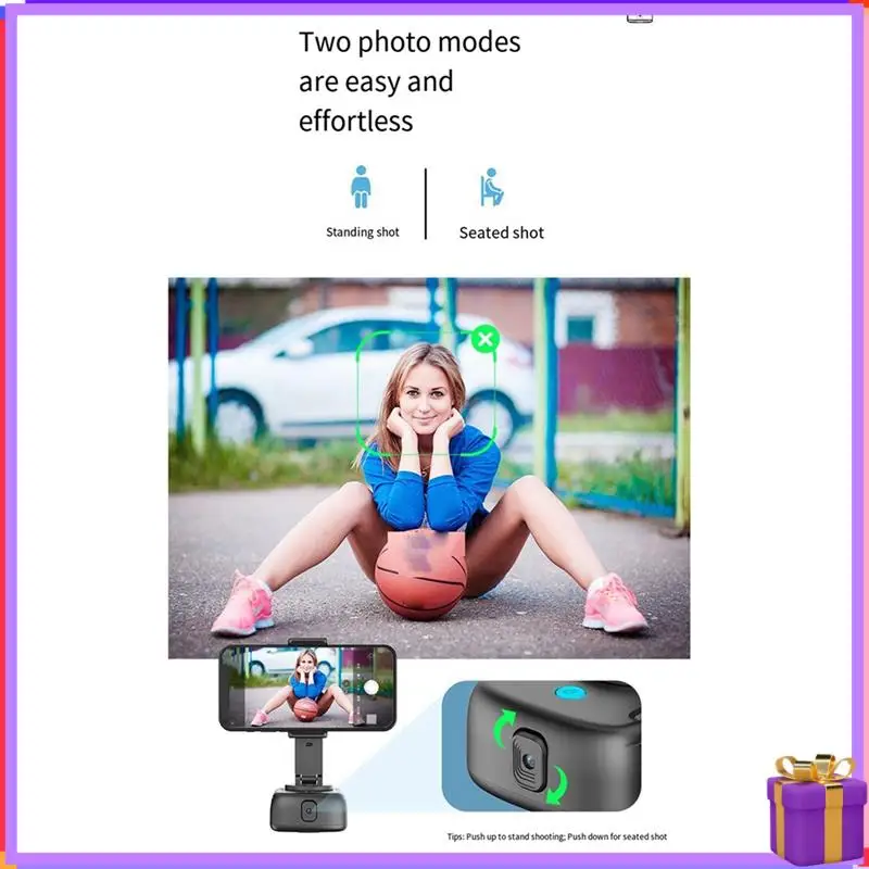 

1 PCS Intelligent AI Face Recognition, Black ABS PTZ Live Broadcast, Self-Portrait, Panoramic Anti-Shake