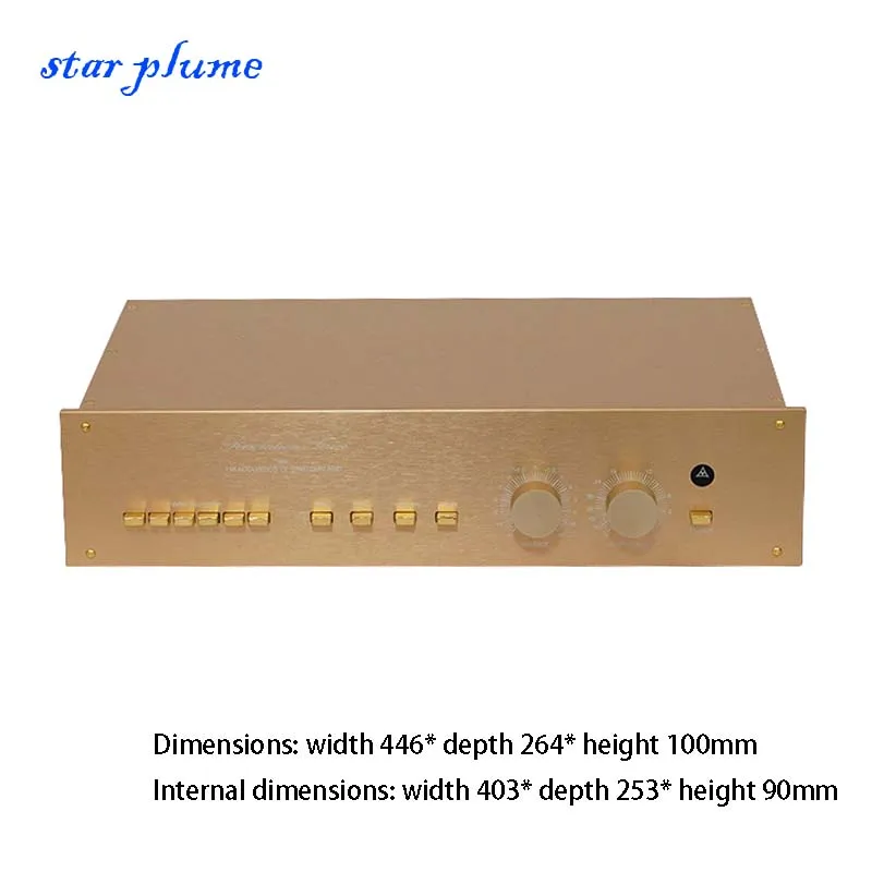 446*264*100mm Swiss FM266 Aluminum Alloy Power Amplifier Case Preamplifier Aluminum Power Amplifier Chassis Shell DIY Box