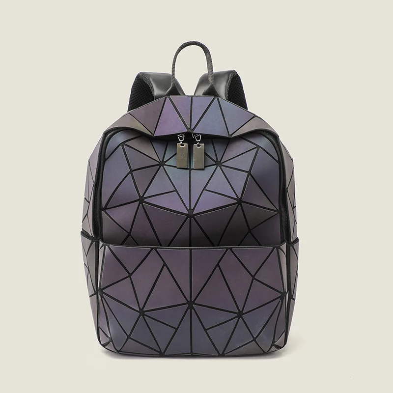 2026 New Premium Geometric Diamond Glow-in-the-Dark Backpack - Spacious Travel & Commute Crossbody Bag