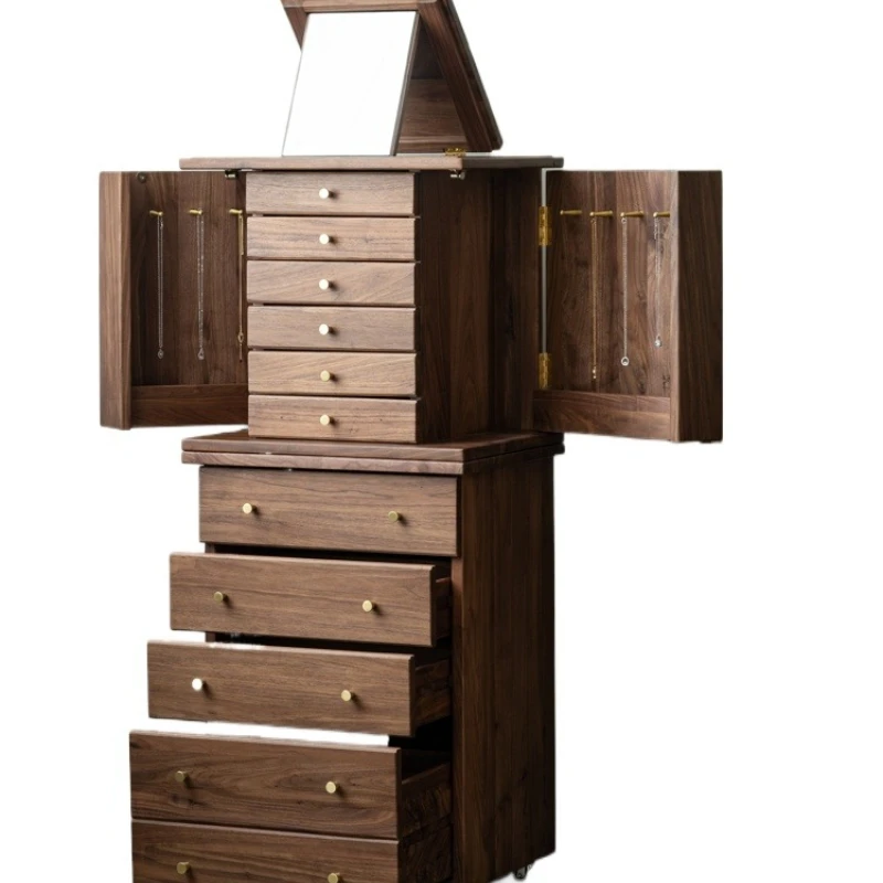 

Multifunctional chest, jewelry box, North American black walnut dresser cabinet, antique storage box