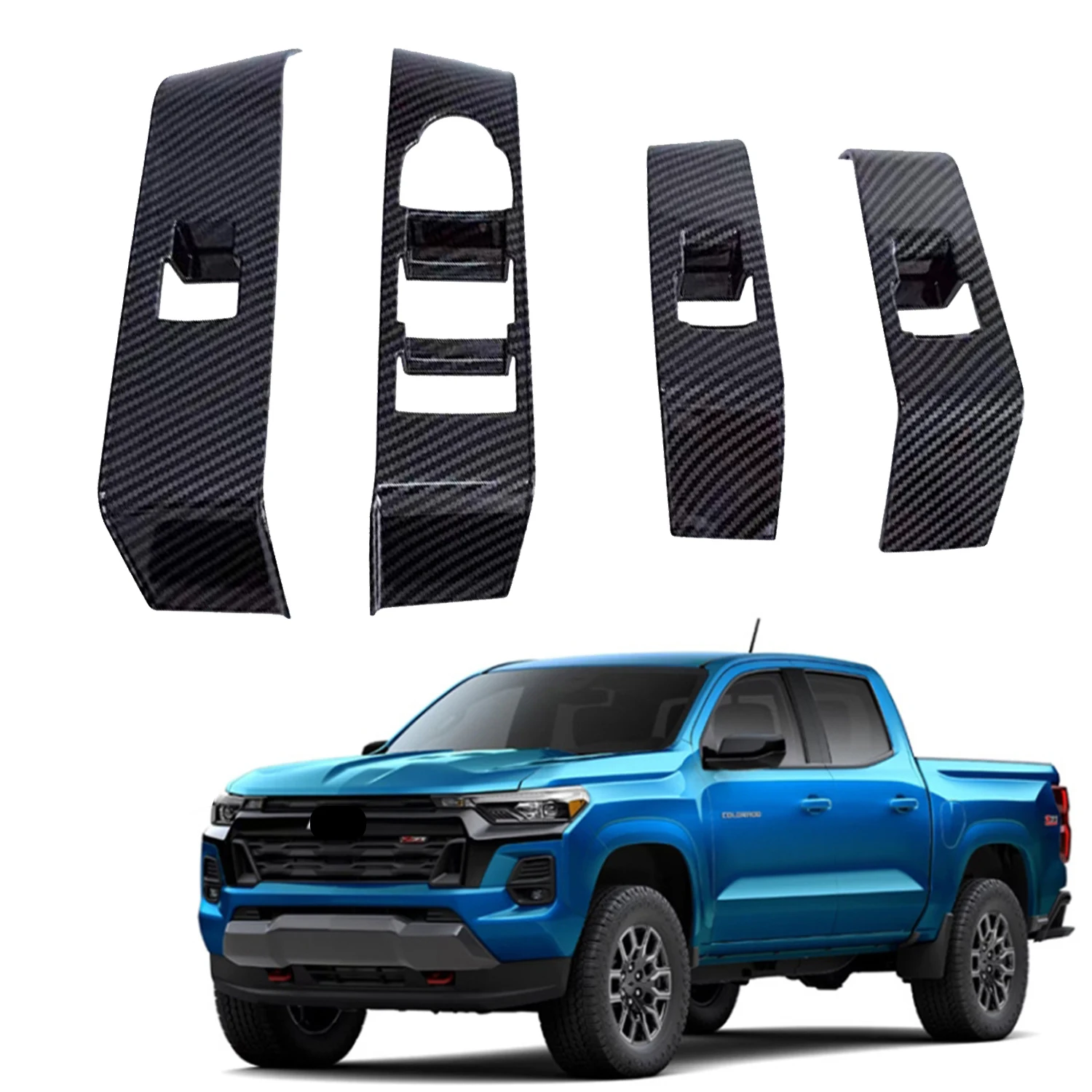 

For Chevrolet Colorado 2024 2025 LHD!!! Car Interior Window Lift Switch Button Cover Trim ABS Accessories 4pcs