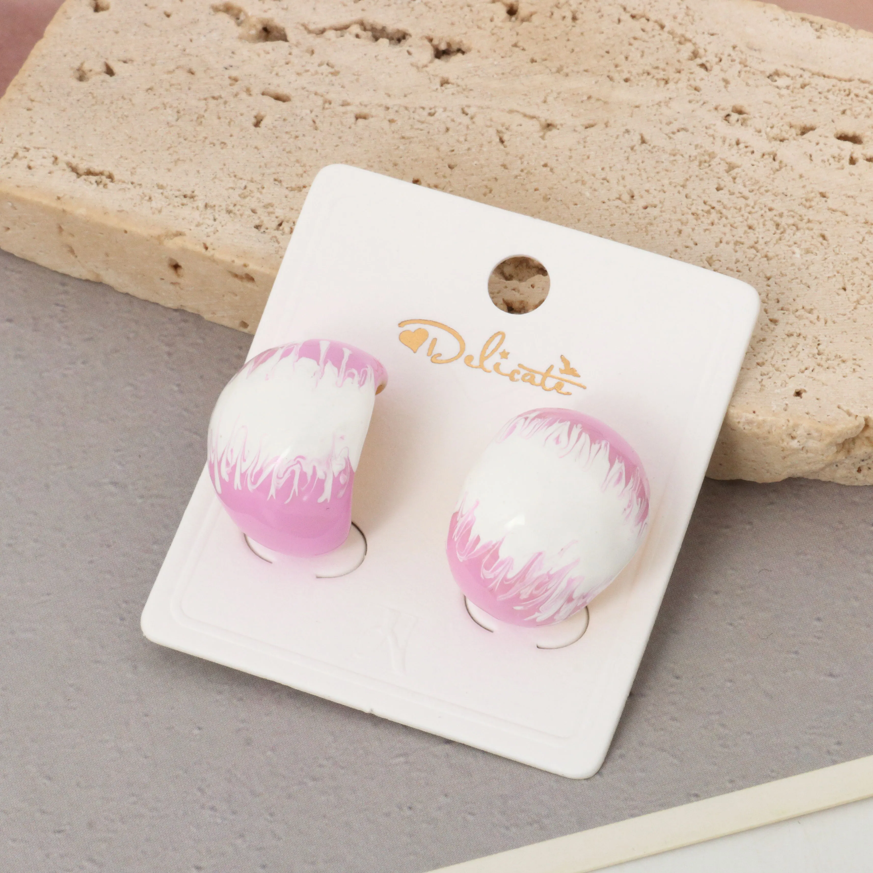 Vintage fashion ladies' earrings - luxurious design, spherical drop-shaped