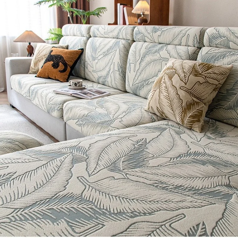 Merad Style Sofa Cushion Cover Elastic Jacquard Velvet Couch Slipcovers L-shape Chaise Lounge Covers Universal Sofa Protector