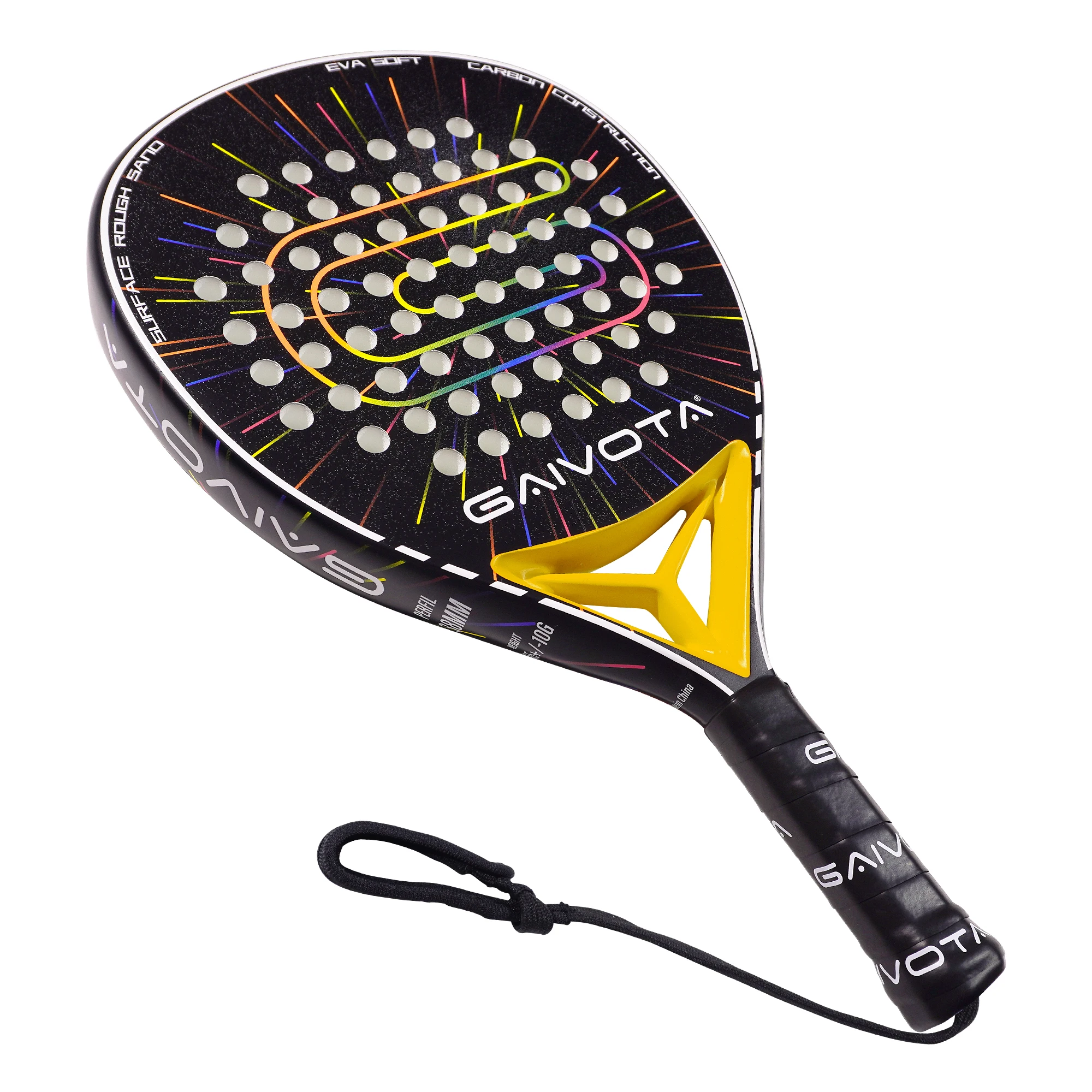 GAIVOTA2026 Yellow KD100Padel Tennis Racket Carbon Fiber Attack Racket Rough Surface