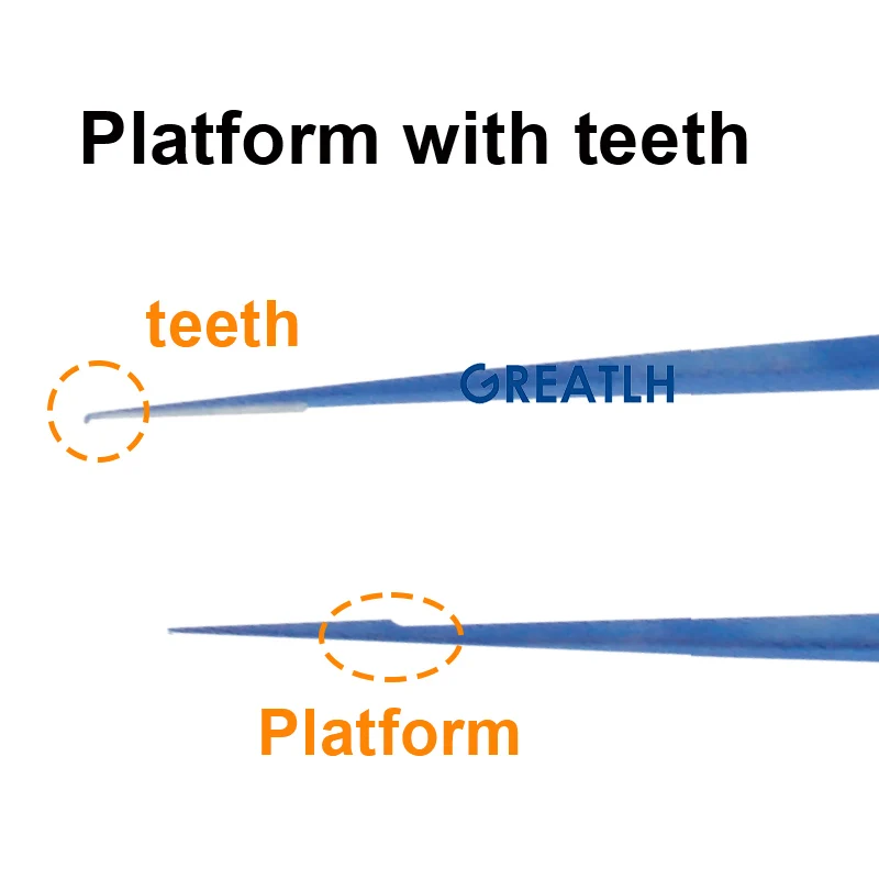 1pcs Forceps with Platform with Teeth Toothed Forceps Ophthalmic Instrument Titanium Alloy