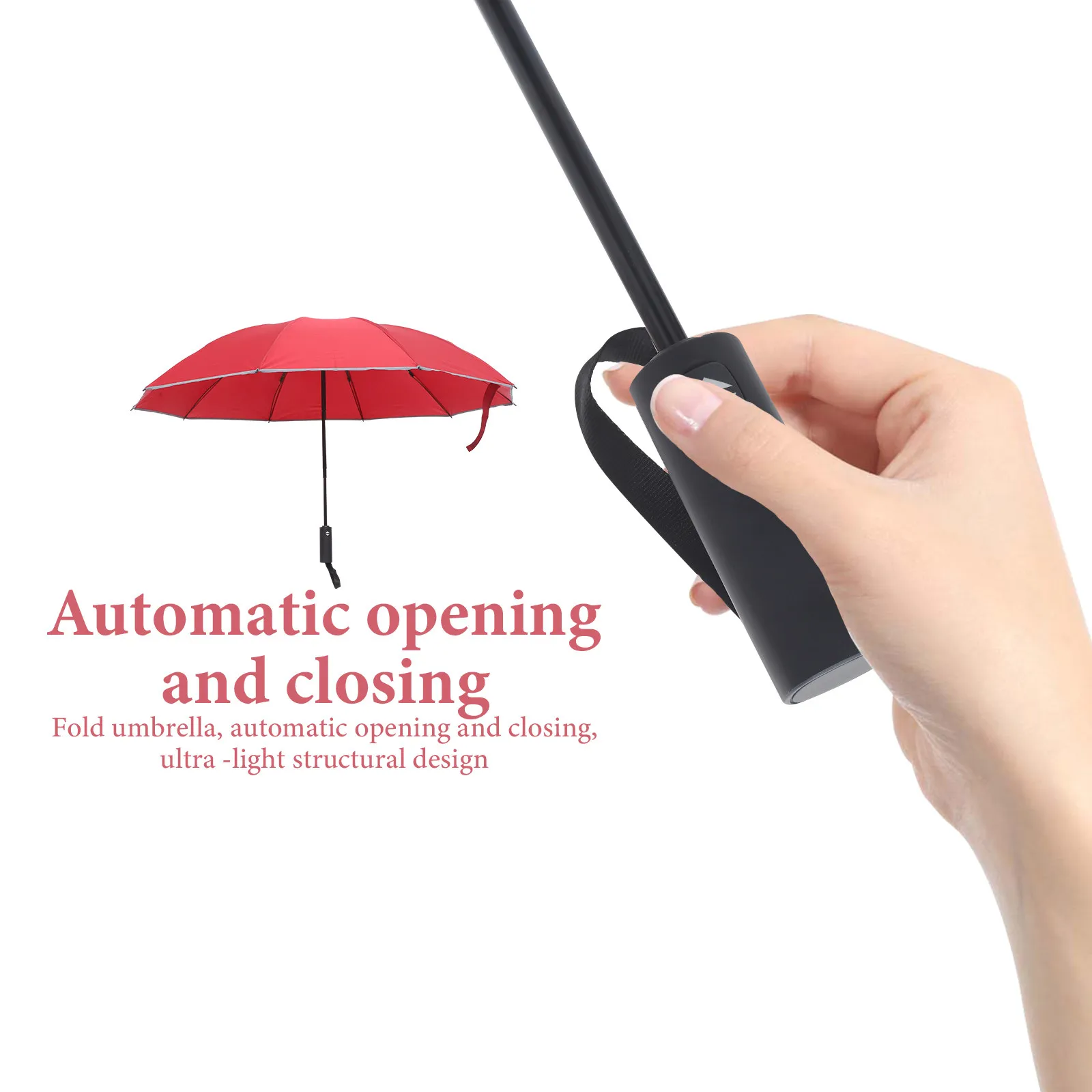 

Foldable Reflect Light Umbrella Windproof Rainproof Portable Compact Non-Slip Grip Travel Sun Protection Umbrella