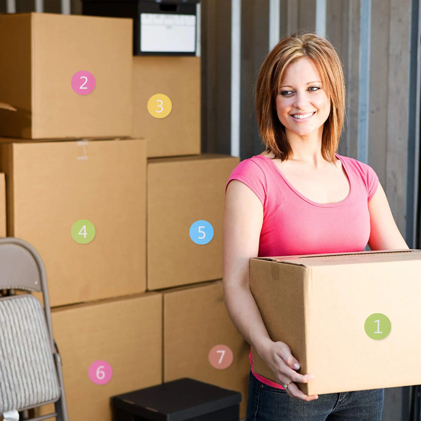 5pcs Colorful Number Stickers Round Pvc Labels For Home Decor Garden Pots Diy Craft File Folders Waterproof Removable