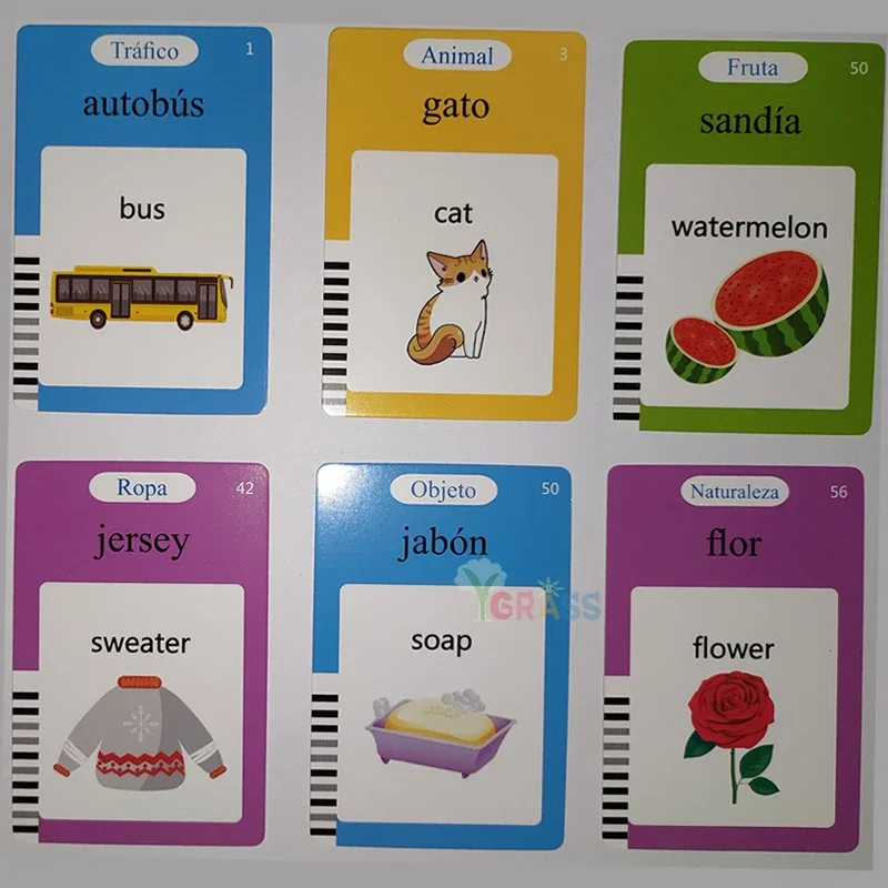 Aprendizagem Educacional Talking Flash Cards for Kids, Audio Book, Presente, Idioma Inglês, russo, espanhol, francês