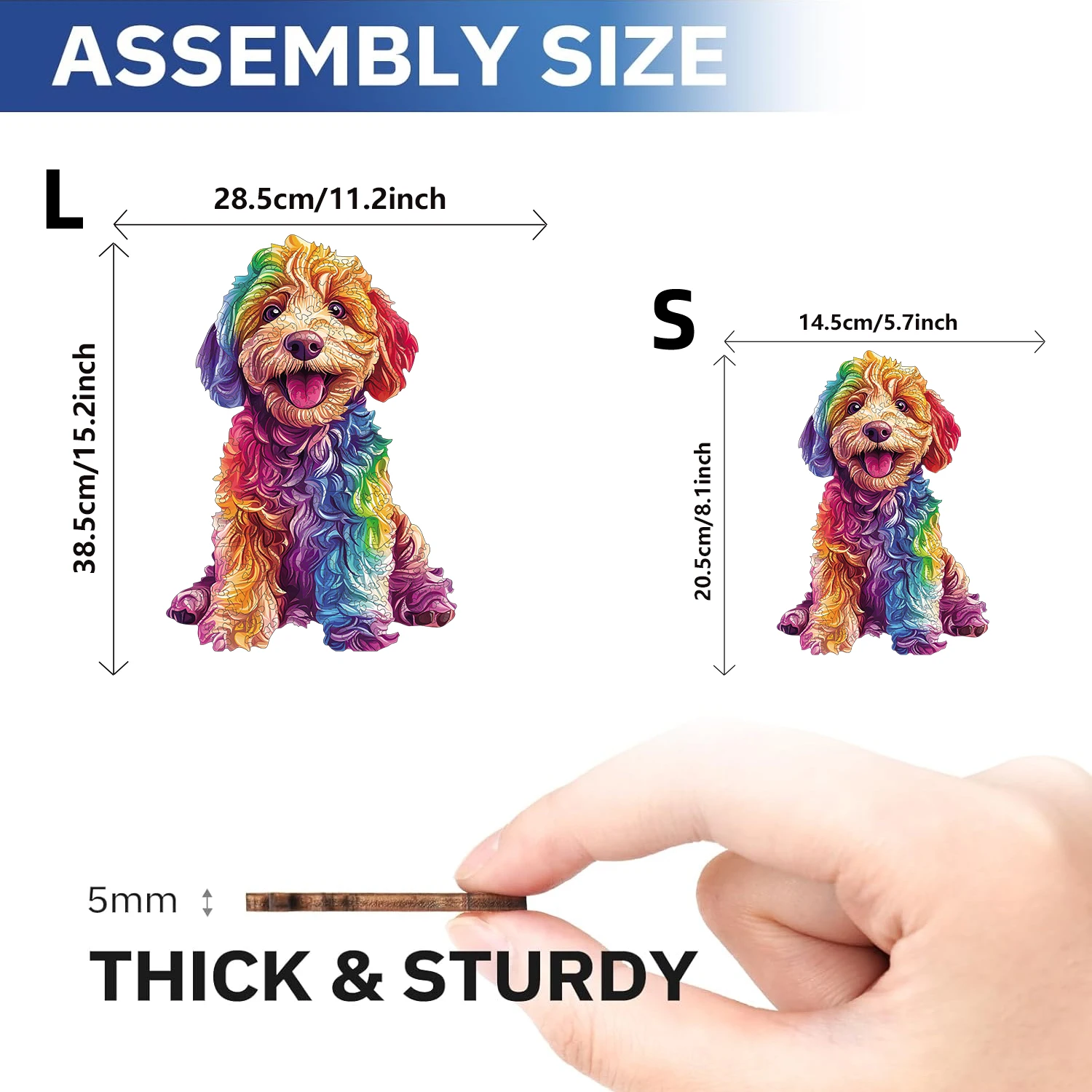 Colorful Cartoon Dog Wooden Puzzle, High Difficulty Toys Puzzle, Concentration Training For Adults, Christmas Birthday Gifts