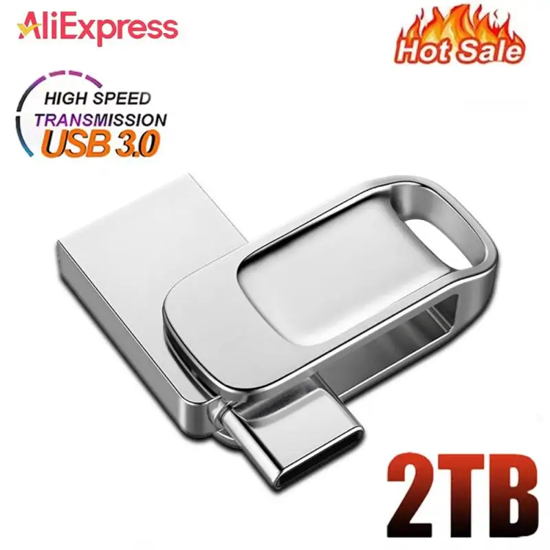 Unidad Flash Usb 3,0, Pendrive de Metal de alta velocidad, 2TB, 1TB, 512GB, 128GB, portátil, resistente al agua