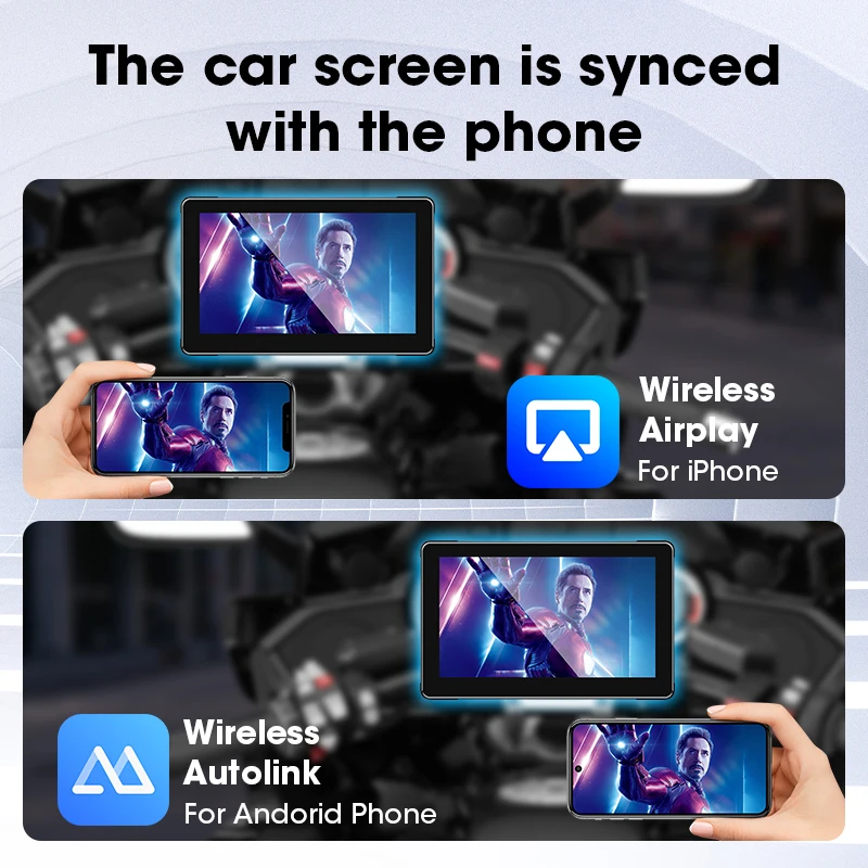 Jansite المحمولة 7 بوصة دراجة نارية الملاحة GPS Carplay أندرويد السيارات IPX7 مقاوم للماء المزدوج BT IPS شاشة تعمل باللمس AirPlay AutoLink