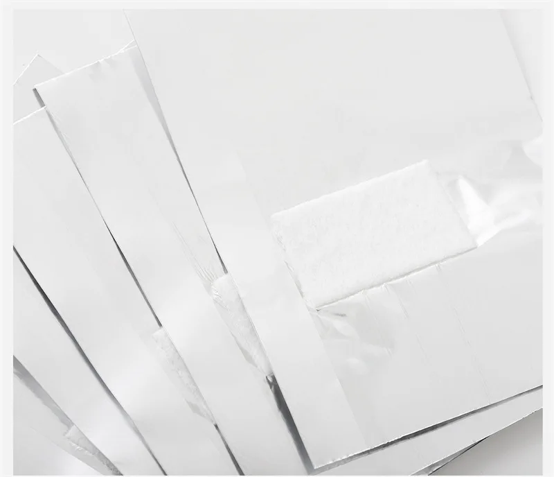 50개 네일 폴리쉬 리무버 포일 랩 알루미늄 소크 오프 포일 코튼 패드 젤 네일 폴리쉬 랩 린트 프리 대형 코튼 패드 포함