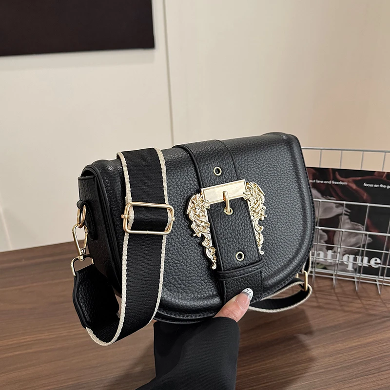 

Small Semicircle Crossbody Bag Ladies Famous Designer Saddle Bag Adjustable Wide Shoulder Strap Handbag And Purse Pu Leather Bag