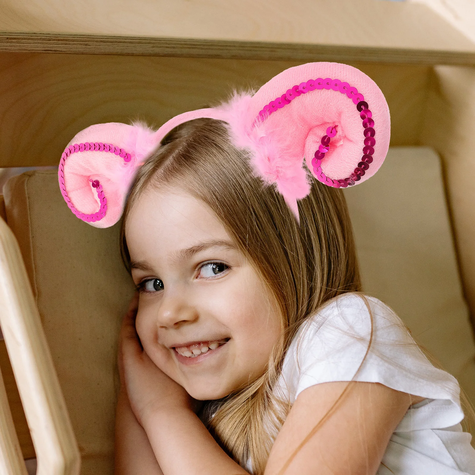 

Sheep Ears Headband Croissant Fashion Halloween Headdress Cute Hairband Party Costume Cosplay Props Ears Hoops