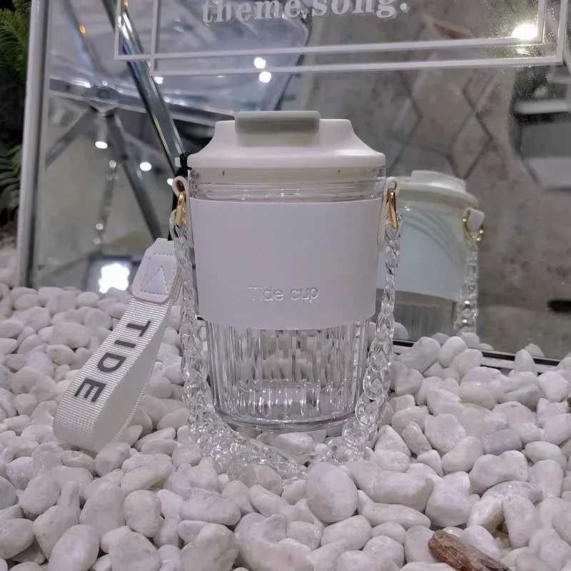 Water Bottle Diamond Stainless Steel Insulated Cup Bling Leak-proof Vacuum with Sparkling Chain and Handle High-end Gift