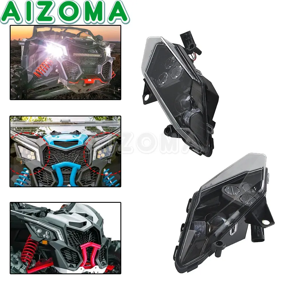 Conjunto de Faros Delanteros LED para UTV, para Can Am Maverick X3 Turbo Max Turbo R XDS 2018 2019-2021 710004658 710004659, Impermeables