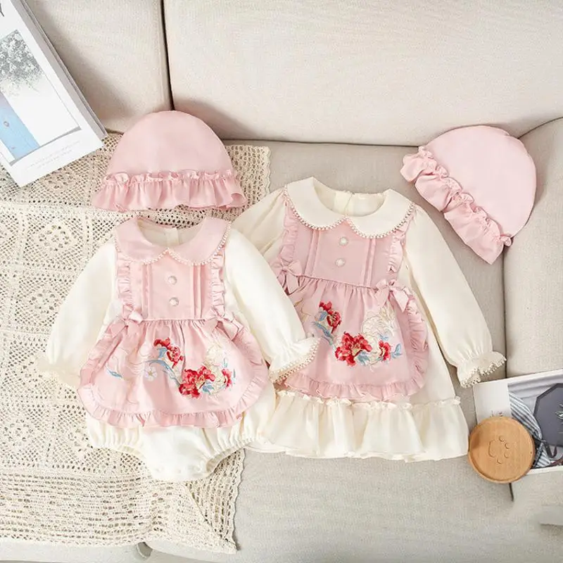 

2024 Cute Baby Girl Dress Autumn New Lolita Princess Dresses Girls Long Sleeves Dressed Birthday Party Children Boutique Clothes