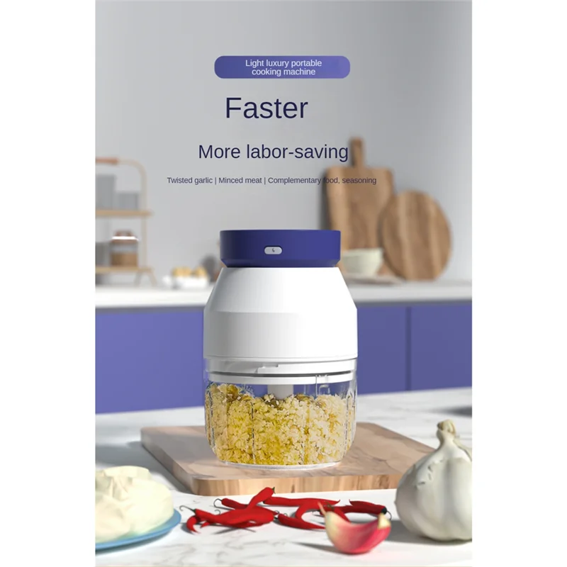 L65A-Meat Grinder Electric Cooking Machine Food Machine Garlic Mixer Household Stuffing Multifunctional Grinder Durable 400ML