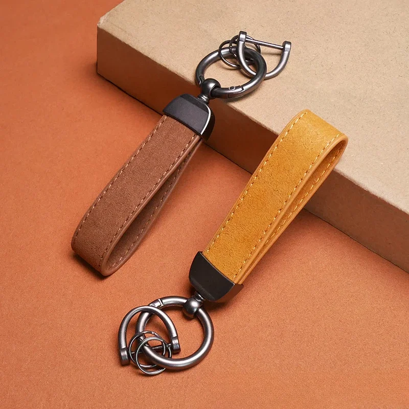 

Microfiber Suede Car Keychain Unisex Key Rope High-end Sturdy Durable Business Party AD Slogan Gift