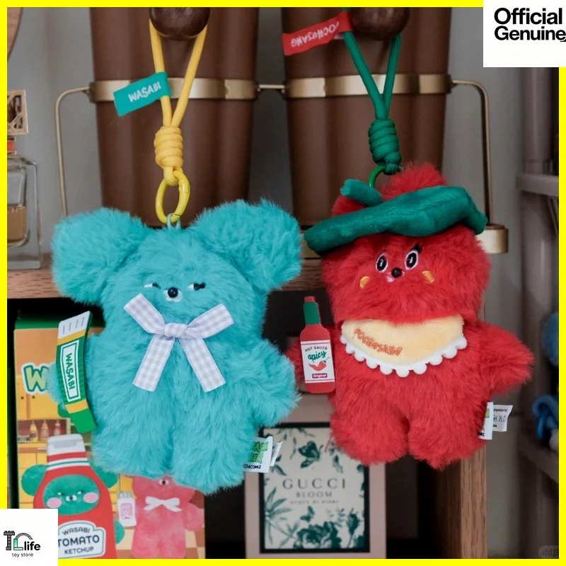 Caja ciega de la serie de condimentos de oso Wasabi, llavero de caja misteriosa, abalorio de resina picante Kawaii, bolsa coleccionable, figuras de Anime, regalo sorpresa