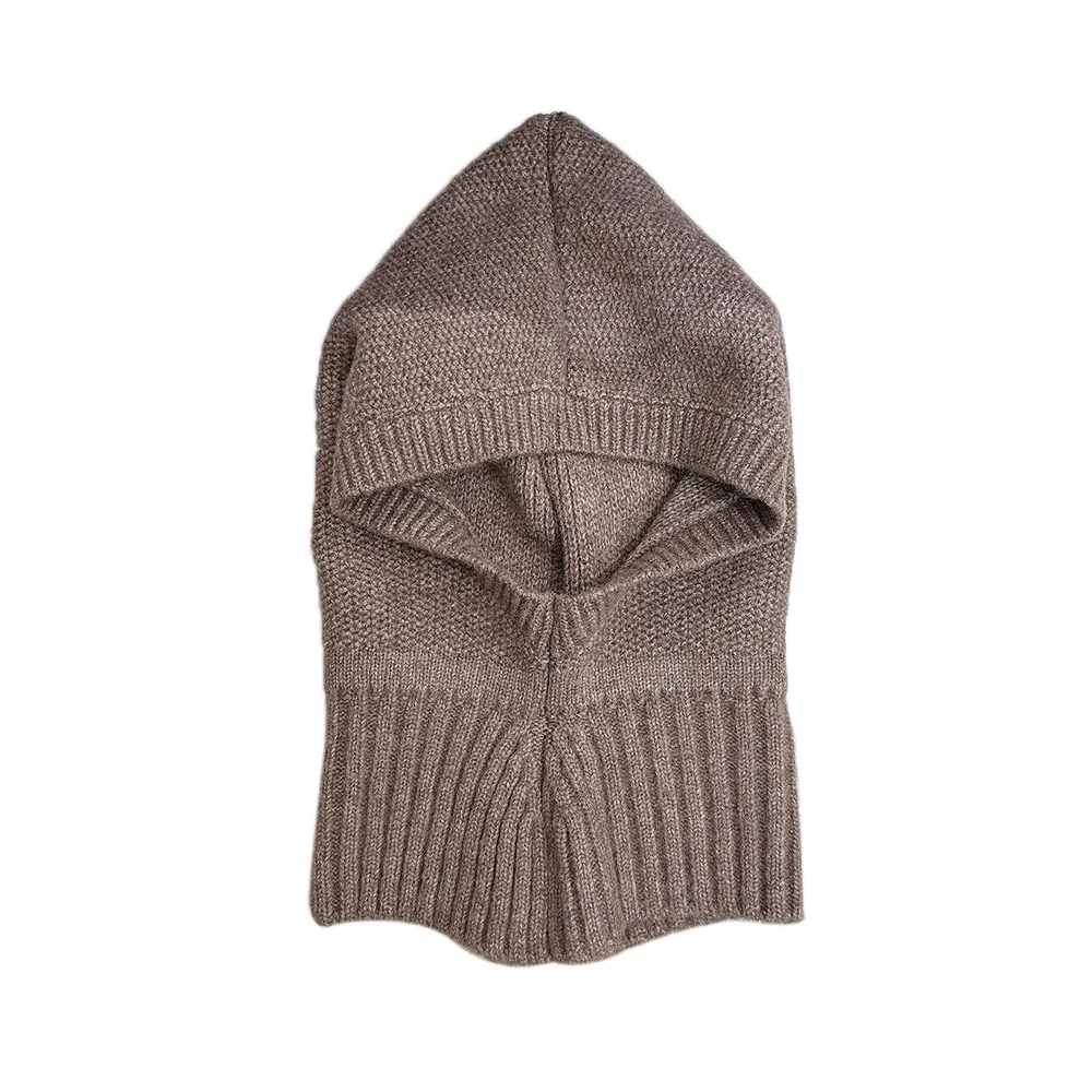 

Soft Polyester Knitted Scarf Hats Neck Protection Ear Protection Warm Balaclava Solid Color Windproof Warmth Sarf Cap