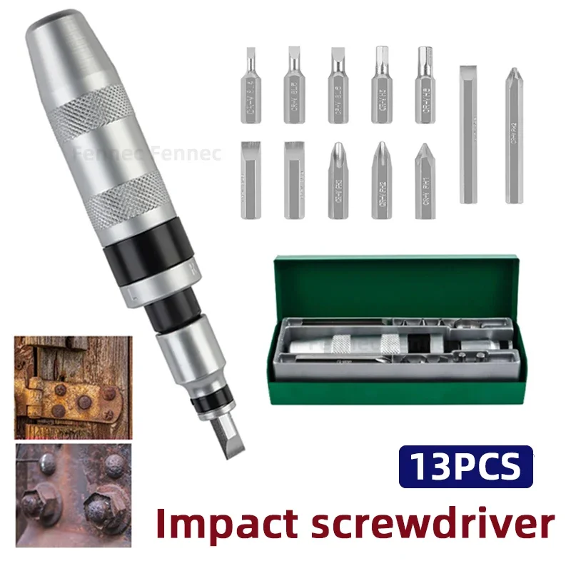 

13 Piece Impact Screwdriver Set Hand Impact Driver Bits Heavy Duty Combination Impact Hardware Bits Corrector Screwdriver Set