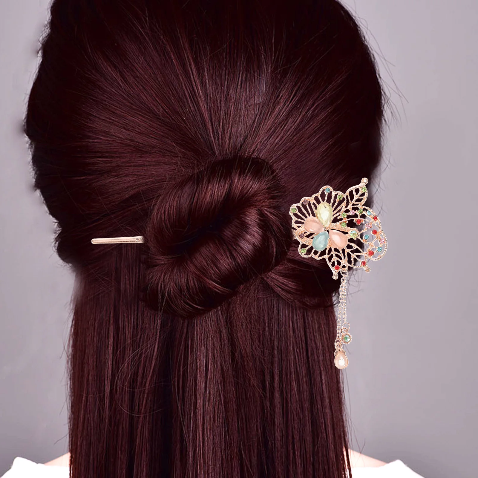 

Винтажная заколка для волос с цветочными кисточками, декоративные булавки, маленькие палочки для еды, красочные азиатские мисс