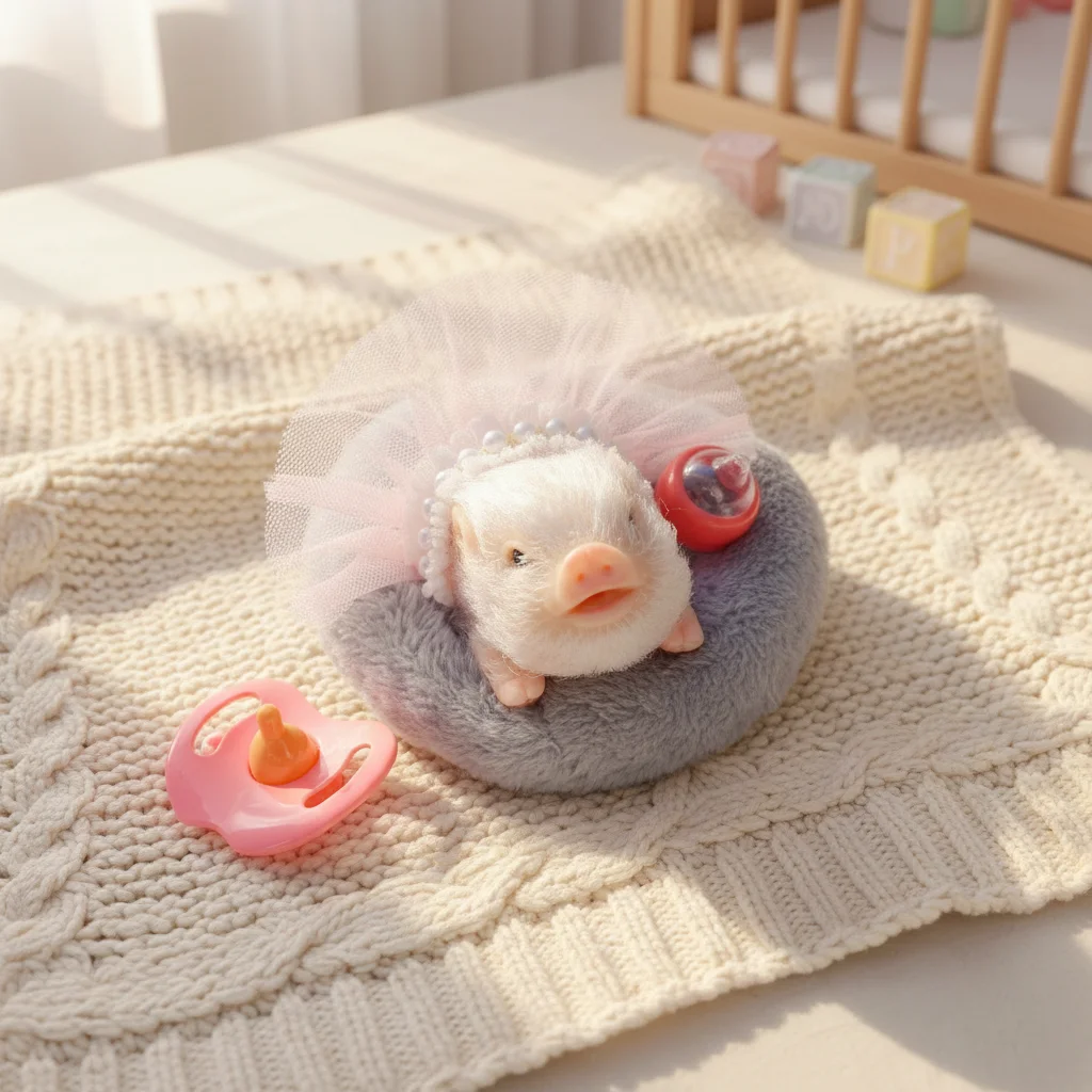 3.3 Inch  Silicone Piglet Soft Cute Mini Realistic Animals with Accessories Lifelike Reborn Newborn Pig Doll Decompression Toy