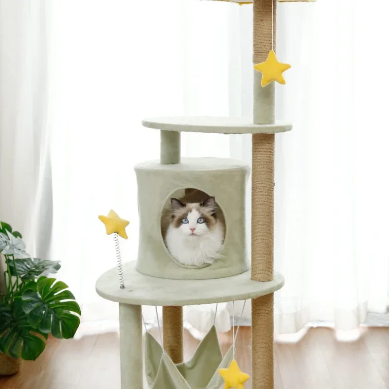 

Sisal Cat Tree, Multi-layer Cat Nest, Climbing Frame, Fun Hammock Star, Scratching Post, All-in-one Pet