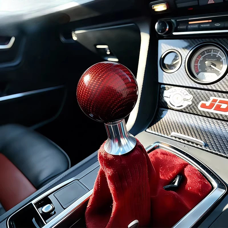 Carbon fiber car gear handle head Universal modification gear head Manual automatic transmission Personalized