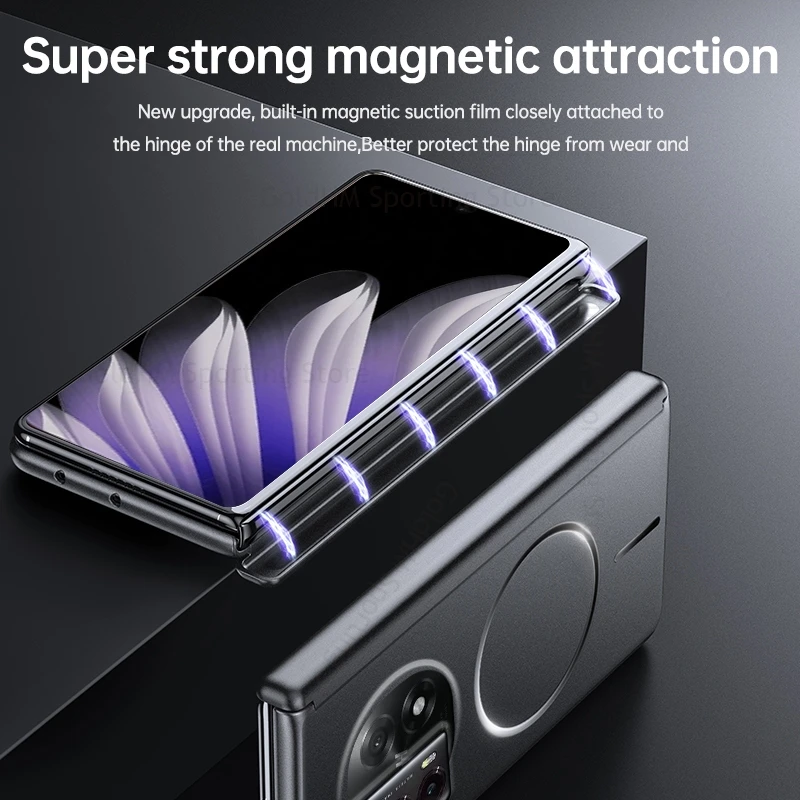 Magnetic Hinged Case For Google Pixel 10 Pro Fold Tough Metal Paint Hinge For Magsafe Cover Pixel 10 Pro Fold Wireless Charging