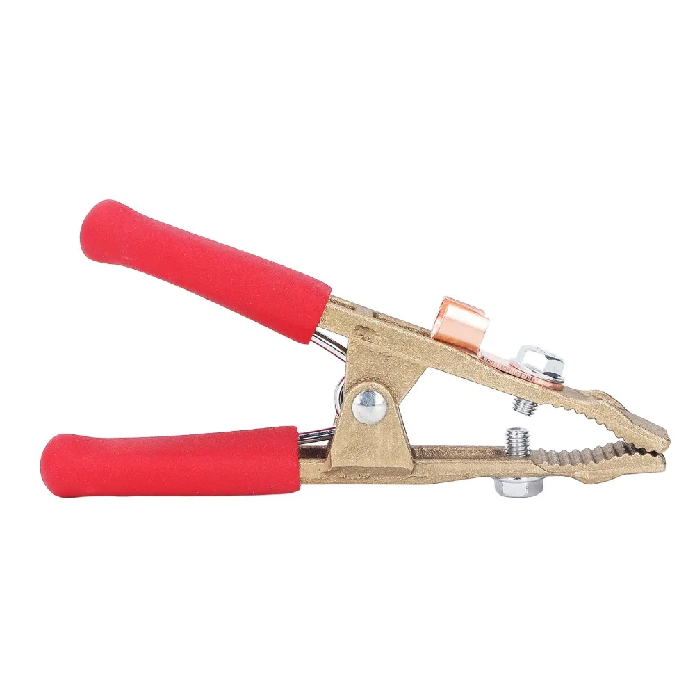 Brass Grounding Work Clamp 260A Current Rating Red Earth Wire Clamp Good Electrical Conductivity Welding Earth Cable Clip