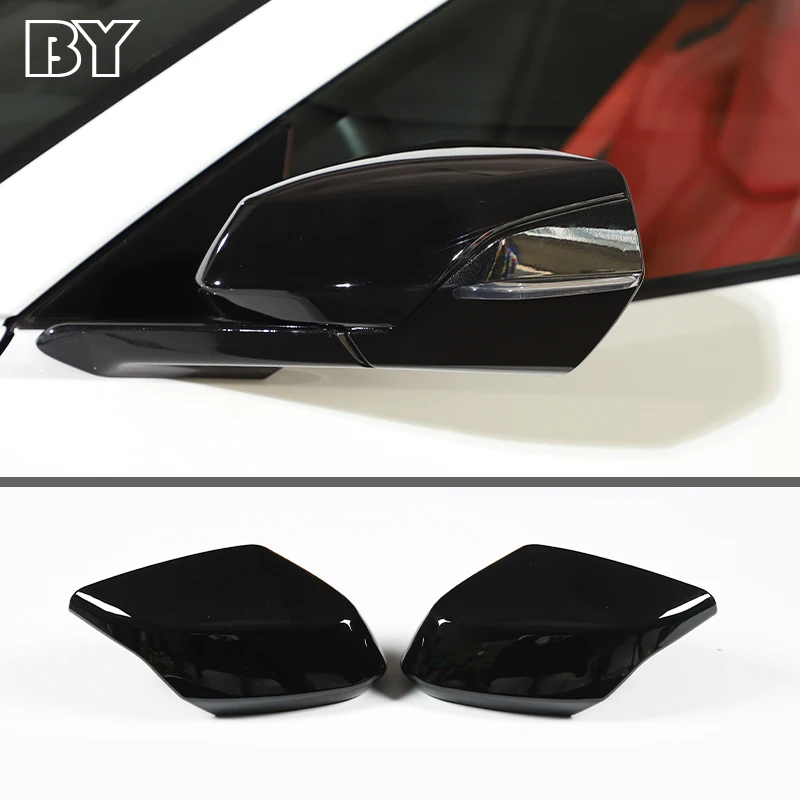 2Pcs Black Car Shell Outside Rear View Mirror Covers For Chevrolet Corvette C8 Stingray Z51 Z06 2020-2023 Auto Accessories