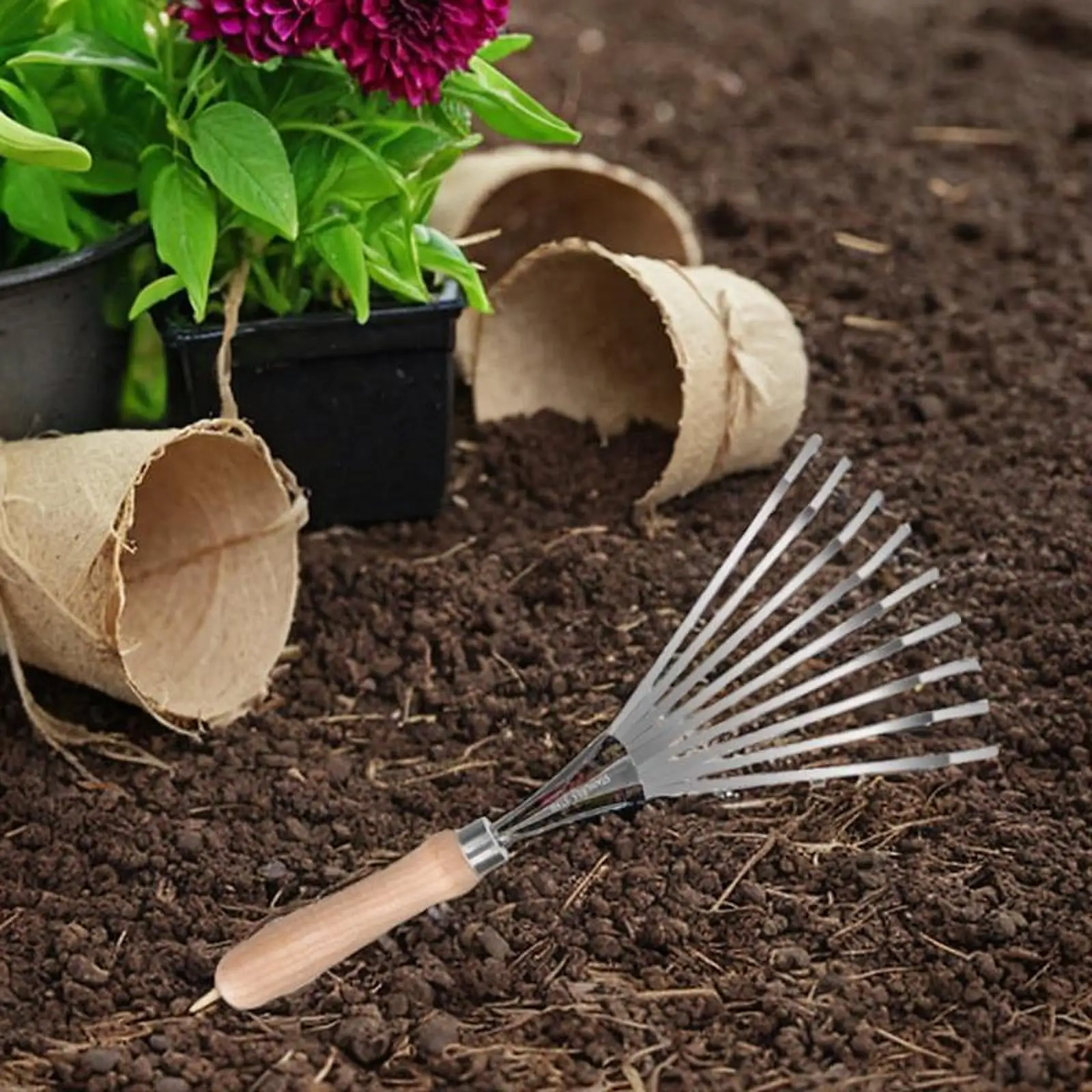 

Садовые грабли, металлические грабли для двора, прочный легкий садовый ручной инструмент, садовые ручные грабли для цветочной кровати, газона, двора, уборки сада