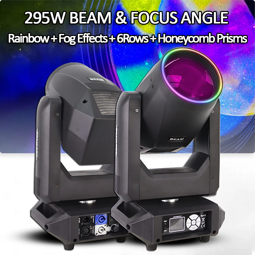 

14R 295W луч с подвижной головкой, двойные призмы, эффекты радужного тумана с кольцом SMD, вечерние Dj Disco Club DMX Control, сценическое освещение