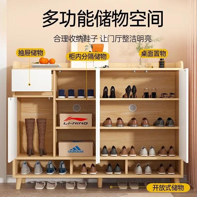 

Modern Minimalist Shoe Cabinet – 2023 New Integrated Wall-Mounted Entryway Storage | Space-Saving Home Organizer with Hidden C