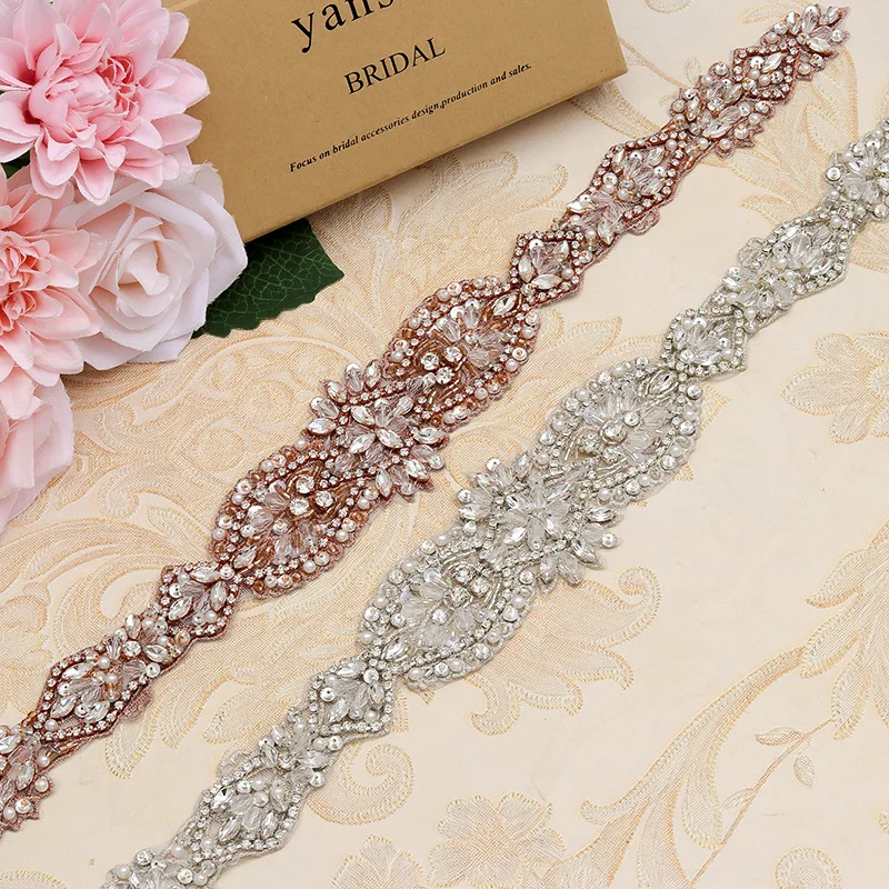 

Luxury Rhinestone & Pearl Embellished Bridal Waist Cincher for Evening & Wedding Dresses, Elegant Garment Accessories