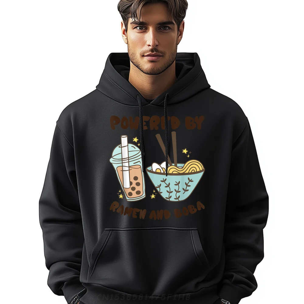 

Powered By Ramen And Boba Tea Japanese Food Free Shippping Items Lowest Prices Unisex Mens Gifts Camisetas Hombre Printed