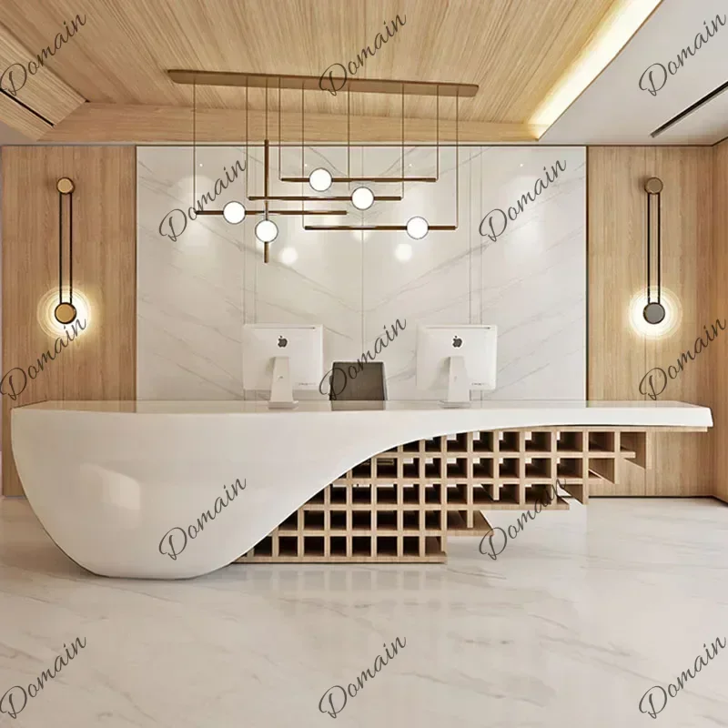 46 X Organizers Hairdressing Reception Aesthetic Counter Minimalist Church Pulpito Professional Design Cash Simple Trendy Furnit